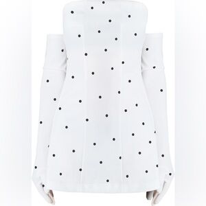 Miscreants London White Polka-Dot Cupid Dress & Gloves